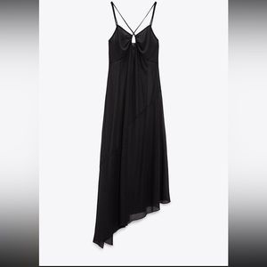 Zara Tulle slip black dress sheer
